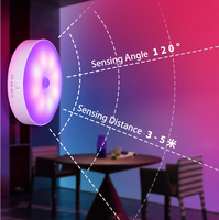 Lampu Malam LED Tujuh Warna Bahan ABS Cerdas Sensor Magnet Induksi Gerak Tempat Tidur Dapat Diredupkan USB Dapat Diisi Ulang untuk Kamar Tidur
