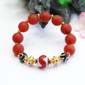 Pulsera de Ágata Roja con Cuentas de <span class=keywords><strong>Huya</strong></span> Tibet 2026, Materiales Antiguos, Calcedonia, Entrega Directa de Fábrica S2040412 - Product Image 2