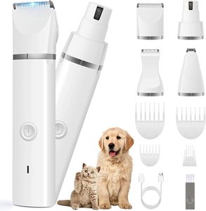 Kit de aseo para perros, recortador de pelo, pata de bajo ruido, recargable, inalámbrico, silencioso, molinillo de uñas, afeitadora para gatos y otras mascotas - Product Image 1