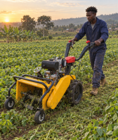 KELESEN Désherbeuse portable essence/diesel à lame recouverte pour usage agricole, largeur de coupe 400 mm, boîte de vitesses à roulement pour économie de travail
