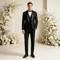 Ensemble de smoking 3 pièces élégant et respirant pour homme, coupe ajustée, simple boutonnage, personnalisable en gros, idéal pour mariage et soirée