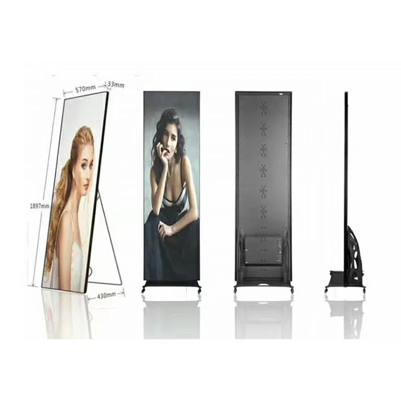 K2.5 Floor Standing Outdoor LED Poster Tragbare Werbung Billboard Werbung LED-Bildschirm für Shopping Mall Store