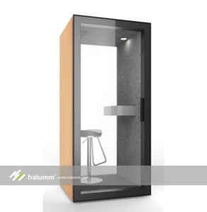 Cabina Telefónica Prefabricada Hicube Moderna con Estructura <span class=keywords><strong>de</strong></span> Acero y Puerta <span class=keywords><strong>de</strong></span> Vidrio Doble, con Iluminación por Sensor, Insonorizada, para Oficina en Exteriores - Product Image 4