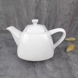 Chịu nhiệt trắng hình vuông sứ cà phê nồi gốm Bộ trà handmade sứ Ấm đặt - Product Image 1