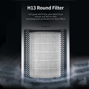Purificatore d'Aria Domestico a 3 Strati con Filtro H13 e Carbone Attivo per Grandi Spazi Interni fino a 45 Piedi Quadrati - Product Image 3
