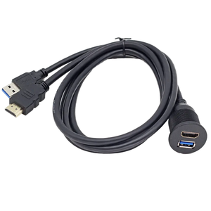 Autoradio Vidéo USB 3.0 HDTV Ports HD-<span class=keywords><strong>MI</strong></span> Câble d'extension Tableau de bord Encastré Stéréo Lecteur DVD Microphone Moniteur MP3 - Product Image 5