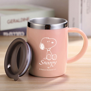 Mug à café Snoopys en acier inoxydable 304 avec couvercle en silicone, tasse à eau isolée anti-brûlure pour le bureau et la maison - Product Image 5