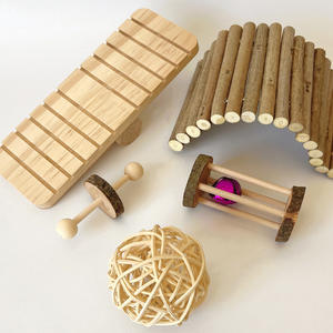 Juguete para Hámster, Mordedor de Madera de Manzano, Palitos de Hierba para Masticar, Bola Mordedora con Ruedas Giratorias, Juego Completo - Product Image 2