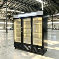 YUANDA Vitrine Réfrigérée Monotempérature de Haute Qualité pour Boissons de Supermarché avec 3 Portes Vitrées et 12 Étagères pour Usage Commercial