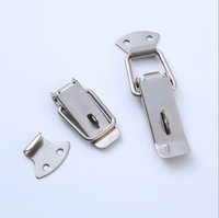 Loquet à ressort en acier inoxydable avec trou de verrouillage pour armoire/tiroir, œillet pour cadenas et finition zinguée