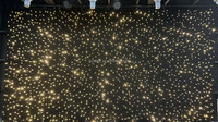 Rideaux d'étoiles en tissu LED bleu blanc chaud à succès pour la décoration de parcs à thème et de scène de mariage