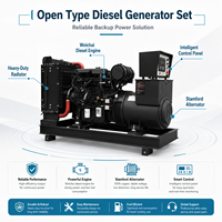Groupe électrogène diesel de type ouvert 50 kW 62 kVA, moteur 4 cylindres pour l'alimentation de secours des entrepôts et de la logistique