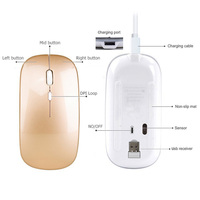 Seenda — souris optique sans fil 2.4GHz, récepteur, réglable, silencieuse, Rechargeable
