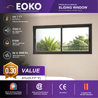 Ventanas Corredizas de Vidrio EOKO Low-E con Certificación CE, Ventana Corrediza de Aluminio con Rotura de Puente Térmico para Proyectos de Ingeniería de Edificios Comerciales