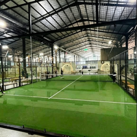 Terrain de padel panoramique complet QJIN avec conception à faible entretien |   Installation de terrain de padel professionnel sans poteaux pour tournois