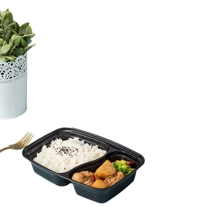 Disposable 1000ml Bento <b>Lunch</b> <b>Box</b>, 2-<b>Compartment</b> Meal Prep Container for Takeaway and Food Storage - Product Image 1