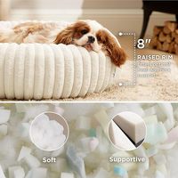 Lit rond pour chien et chat en mousse recyclée déchiquetée, confortable, antidérapant, lavable, chaud, soutien solide, apaisant, vente en gros