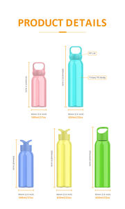 Gran oferta, botella de agua de plástico sin BPA, botella de agua de alta capacidad para deportes al aire libre con elevador - Product Image 3