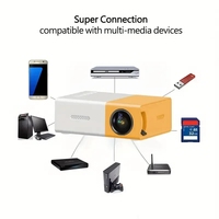 Projecteurs de cinéma maison portables, projecteur de poche LED, lecteur audio-vidéo 1080P AV USB, mini projecteur intelligent pour téléphone