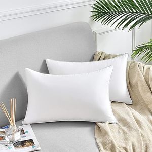Bộ 2 Trắng 100% Cotton Giọng Gối 16x24 Inch Vuông Đệm Chèn Cho Nhà Giường Đi Bộ Ngủ Cho Đọc Sách Giường Nghỉ ngơi - Product Image 2