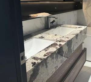 עיצוב אלגנטי מודרני אבן יוקרה כיור אמבטיה ברזילאי פנדורה שיש לבן רחצה מקורה רחצה האגן שיש טבעי - Product Image 5