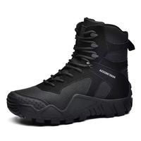 Bottes de randonnée imperméables pour hommes, chaussures de montagne, bottes tactiques de combat en camouflage désertique marron pour hommes