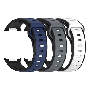 Bracelet de sport en silicone sans interstice pour Samsung Galaxy Watch 8 Classic Watch8 40mm 44mm, double couleur, respirant, en caoutchouc souple - Product Image 1
