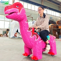 Trottinette Dinosaure Animatronique Personnalisable, Dinosaure Interactif à Chevaucher pour Centre Commercial
