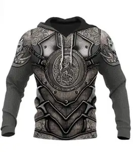 Ecowalson Viking Tattoo 3D In Hoodies Zipper Hoodie Phụ Nữ Cho Nam Giới Halloween Áo Thun Giáng Sinh Áo Nỉ Cosplay Trang Phục