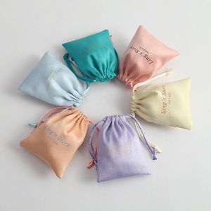 Flannel Trang Sức Bao Bì Túi Chic Wedding Favor Gift Bag Nhung Dây Rút Pouch Cho Mỹ Phẩm Trang Điểm Lông Mi - Product Image 2