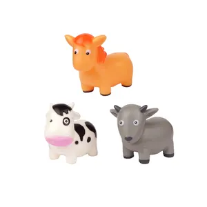 2021 yaratıcı çiftlik hayvanları çevre dostu yumuşak PVC küvet oyuncaklar kauçuk hayvanlar banyo oyuncak koyun at inek