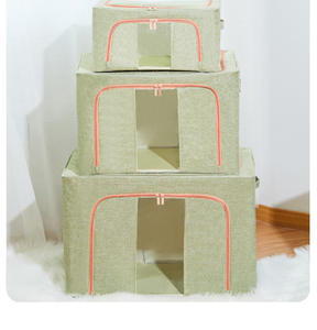 Custom Logo Size Zipper Wardrobe Clothes Quilt Thicken <b>Fabric</b> Organizer <b>Storage</b> Cube <b>Box</b> Bins With Clear Window - Product Image 5