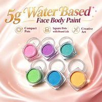 Pot carré professionnel 5g avec couvercle rond pour peinture corporelle, maquillage, peinture à base d'eau non toxique - Peinture corporelle pour fête d'Halloween