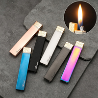 Briquet à flamme nue gonflable BD324-1 au design moderne, personnalisé, avec roue à grattage longue en métal, vente en gros