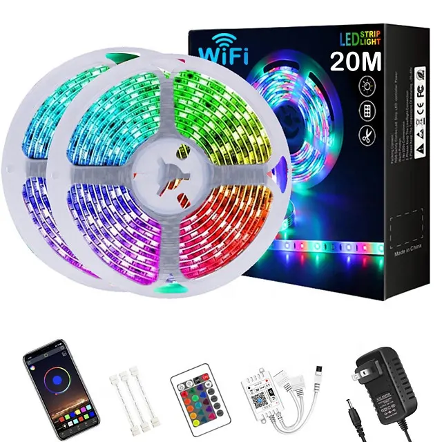 Bande lumineuse Led rgb 240 changement de couleur, 230v 110v 220v 5050 v, avec télécommande, vente en gros