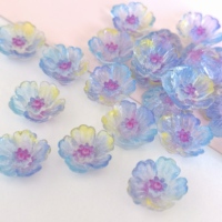 Cabujones de Resina con Diseño Floral Impreso, Coloridos, para Manualidades, Scrapbooking y Decoración