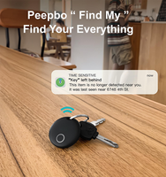 Traceur intelligent personnalisé certifié MFI avec application Find My, télécommande anti-perte pour téléphone portable, portefeuille, clés, bagages, localisateur de cartes, traqueur de clés, compatible iOS et Android, balise intelligente