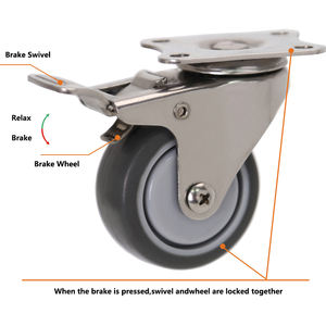 2 Zoll TPR Edelstahl 50mm Workbench Caster Wheel <span class=keywords><strong>Light</strong></span> <span class=keywords><strong>Duty</strong></span> Rollstuhl Möbel Rollen Räder - Product Image 3