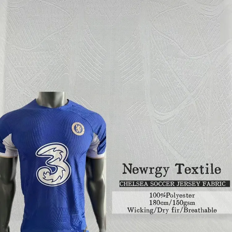 Custom blank Sublimation Chelsea Football Uniform NK Jacquard Polyester Wicking Fabric for Football Soccer Jersey