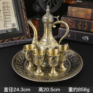 Juego de Botellas de Vino de Metal Vintage con Copas para Vino Blanco, Estilo Europeo Creativo, para Uso Doméstico, Venta al por Mayor - Product Image 5