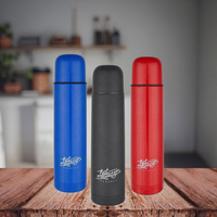 Gelas termos Stainless Steel, botol air olahraga logam, termos Stainless Steel dinding ganda klasik, 500ML, 750ML,