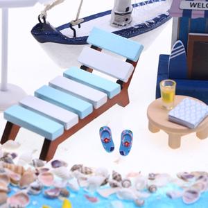 Miniatur BJD sandal Mini, Resin rumah boneka Model Flip Flop pantai pinggir pantai - Product Image 4