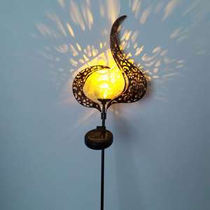Solar Flame Garden <b>Light</b> <b>Led</b> Iron Art Decor With <b>Light</b> <b>Sensor</b> Outdoor Standing Lamp - Product Image 1