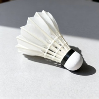 Volant de badminton en plumes d'oie blanches lavées noires N°10, vol stable, 2 couches de liège composite, fabrication OEM, durable pour matchs de club