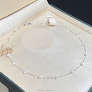 4-5mm <span class=keywords><strong>collana</strong></span> da donna personalizzabile in argento 925 d'acqua dolce con perla di moda femminile - Product Image 1