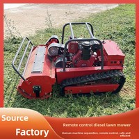 Mesin Pemotong Rumput Mini Robot Otomatis Bertenaga Diesel dengan Remote Control, Track Karet, untuk Pertanian, CEEPA