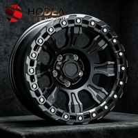 Jantes en alliage tout-terrain HODEA 4x4 - 17*9 18*9 pouces, design Beadlock noir mat pour Tundra/HiluxF-150/Bronco/Prado/Navara/Sierra