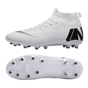 Chaussures de football hautes mi-hautes à lacets chaussures de football <span class=keywords><strong>Futsal</strong></span> bottes de football FG HG TF PU cuir sport d'équipe garçon hommes femmes - Product Image 5