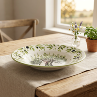 Service de table en céramique de style rétro pastoral français, 18 pièces, assiettes en porcelaine, soupières, acceptation de la personnalisation du design, du logo et de l'emballage