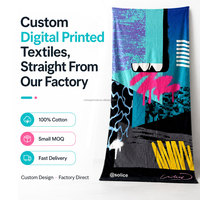 Custom Cotton Beach Towel Digital Printed Luxury Towel Soft Feel for Beach Pool Travel